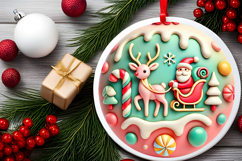 Round Christmass Ornament PNG Product Image 2