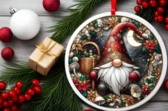 Round Christmas Ornament Sublimation|Clipart Product Image 2