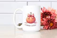 Pumpkin Season with Pink Bow PNG Product Image 2