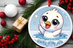 Round Christmas Ornament Sublimation|Clipart Product Image 1