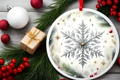 Round Christmas Ornament Sublimation|Clipart Product Image 2