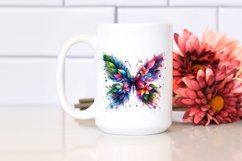 Abstract Vibrant Butterfly with Flowers PNG Product Image 2