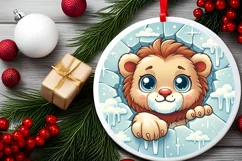 Round Christmas Ornament Sublimation|Clipart Product Image 2