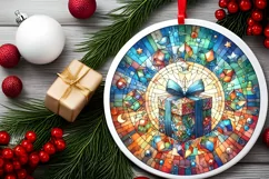 Round Christmas Ornament Sublimation|Clipart Product Image 2