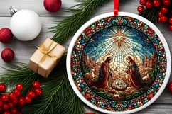 Round Christmas Ornament Sublimation|Clipart Product Image 2