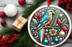Round Christmas Ornament Sublimation|Clipart Product Image 2