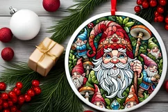 Round Christmas Ornament Sublimation|Clipart Product Image 1
