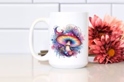 Colorful Magical Celestial Mushroom Splash Clipart Product Image 2