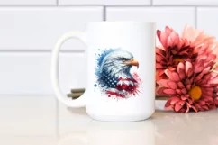 Watercolor Patriotic Bald Eagle | USA Flag Collors | Product Image 2