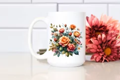 Colorful Watercolor with Small Orange Roses | Sublimation Product Image 2