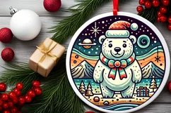 Round Christmas Ornament Sublimation|Clipart Product Image 1
