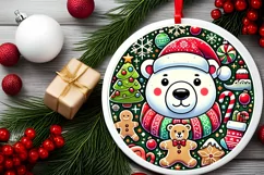 Round Christmas Ornament Sublimation|Clipart Product Image 1
