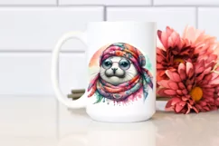 Vibrant Seal Portrait Silk Scarf | Sublimation Clipart Product Image 2