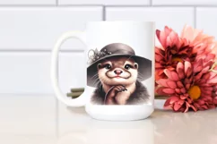 Funny Otter Portrait Vintage Look | Sublimation Clipart Product Image 2