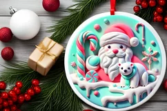 Round Christmas Ornament Sublimation|Clipart Product Image 1