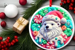 Round Christmas Ornament Sublimation|Clipart Product Image 1