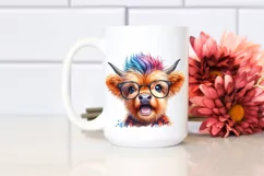 Excited Highland Cow PNG Product Image 2