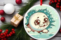 Round Christmas Ornament Sublimation|Clipart Product Image 2
