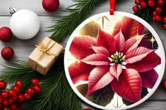Round Christmas Ornament Sublimation|Clipart Product Image 1