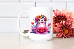 Cartoon-Style Sitting Walrus Flower Crown | Sublimation Product Image 2