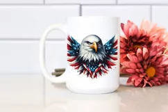 Watercolor Detailed Patriotic Bald Eagle | USA Flag Collors Product Image 2