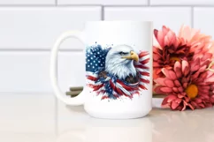 Watercolor Detailed Patriotic Bald Eagle | USA Flag Collors Product Image 2