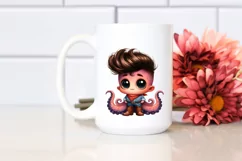 Watercolor Baby Octopus Big Eyes, Cowboy Boots | Sublimation Product Image 2