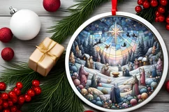 Round Christmas Ornament Sublimation|Clipart Product Image 2