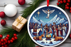 Round Christmass Ornament PNG Product Image 2