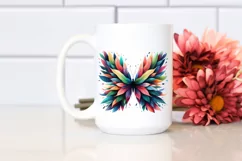 Abstract Vibrant Butterfly with Leaf Body PNG Product Image 2