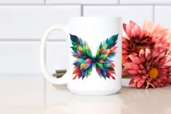 Abstract Vibrant Butterfly with Leaf Body PNG Product Image 2