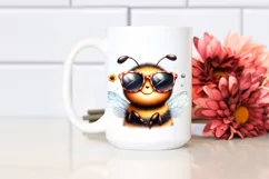 Funny Cute Bee Portrait Smiling Sunglasses | Sublimation Product Image 2