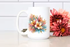 Abstract Pastel Wooden Freesia with Golden Inserts | Clipart Product Image 2