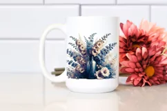 Detailed Bottle Filled with Large Delphinium | Sublimation | Product Image 2