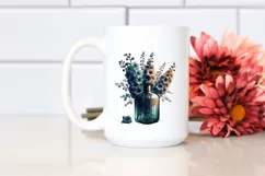 Detailed Bottle Filled with Large Delphinium | Sublimation | Product Image 2