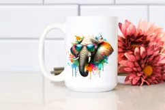 Quirky and Colorful Artistic Style Elephant | Clipart Product Image 2