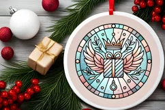 Round Christmas Ornament Sublimation|Clipart Product Image 1