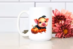 Vibrant Baby Pig for Halloween | Sublimation | Clipart Product Image 2