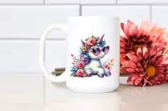 Cute Sunglasses Baby Unicorn | Clipart Product Image 2