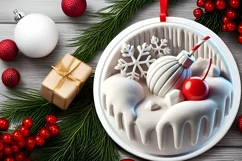 Round Christmas Ornament Sublimation|Clipart Product Image 1