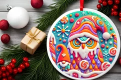 Round Christmas Ornament Sublimation|Clipart Product Image 1
