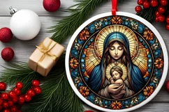 Round Christmas Ornament Sublimation|Clipart Product Image 2