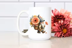 Detailed Gnome with Gerbera Bouquet Clipart Product Image 2