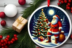 Round Christmas Ornament Sublimation|Clipart Product Image 2