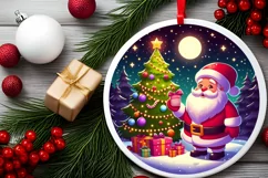 Round Christmas Ornament Sublimation|Clipart Product Image 2
