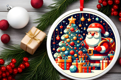 Round Christmass Ornament PNG Product Image 2