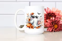 White Background Orange Accents Cute Flower PNG Product Image 2