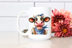 Cow Enthusiastic Goofy Smile Caricature Product Image 2
