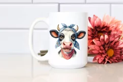 Cow Enthusiastic Goofy Smile Caricature Product Image 2