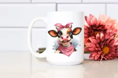 Cow Enthusiastic Goofy Smile Caricature Product Image 2
